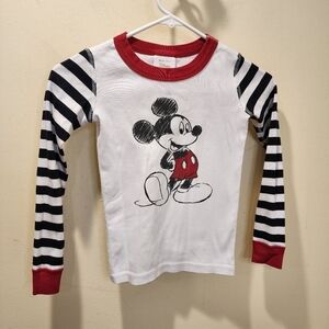 Hanna Anderson Disney Collection Kids Stripes Mickey Mouse Pajama Top size 6-7